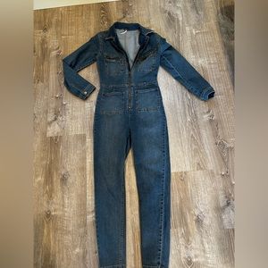 Free people Lennox denim jumpsuit